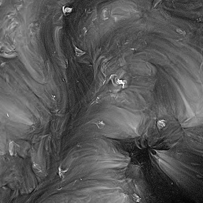 The super-sampled result of aligning, combining, and super-sampling the SDO image.